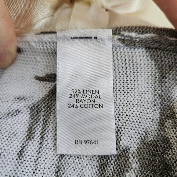 J. Jill Women's Linen Blend Leaf Print Sweater Size XS Petite - Picture 4 of 5